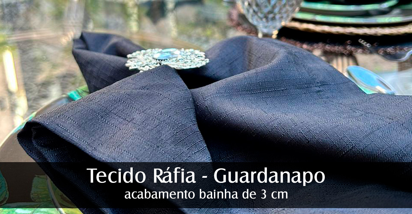 Tecido Ráfia com acabamento bainha de 3cm